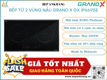 Bếp từ 2 vùng nấu Grand X GX IP669SE - Made In Malaysia